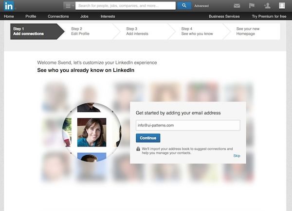 LinkedIn Wizard Form